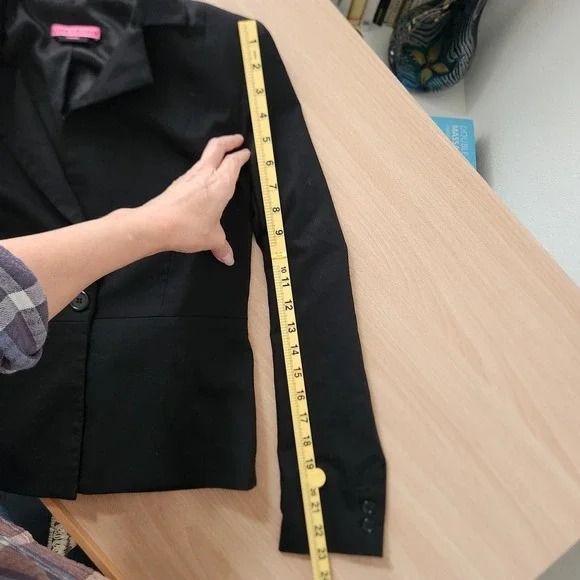 Alice Olivia Black Fitted Peplum Blazer Jacket NO SIZE TAG - Picture 10 of 12